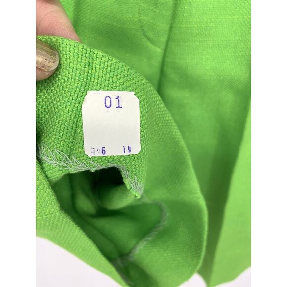 Vintage Christenfeld Neon Green Linen Cargo Shorts - Picture 4 of 7